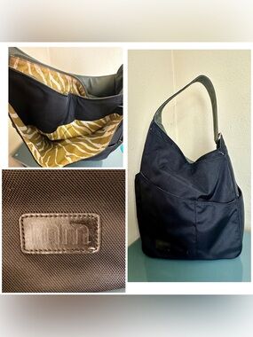 Maggie Mather (MM)  Tennis Tote or Pickle Ball Shoulder Bag Black Gym Modern.